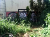 Boom box graffiti at Kinser Bridge