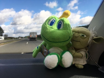 Signal cruising with his new buddy, Yoda.